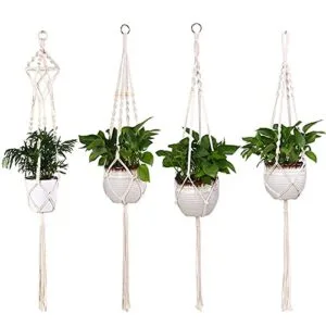 4 Pcs Colgadores de Macramé Colgador de Plantas